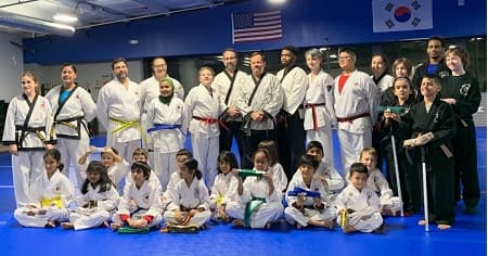 Academy students and instructors gathered together after training